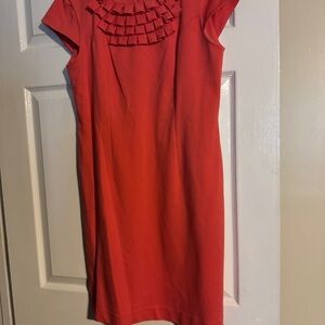 Adrienne Vittadini Red Pleated Sheath Dress